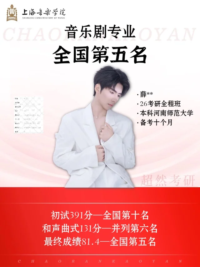 薛同学 · 上海音乐学院音乐剧成绩封面